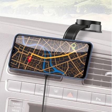 Aligator AMS07BK - Držák telefonu do auta s ohebným ramenem MagSafe černá