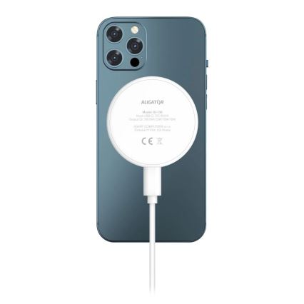 Aligator AMS08WT - Bezdrátová nabíječka MagSafe 3v1 15W bílá
