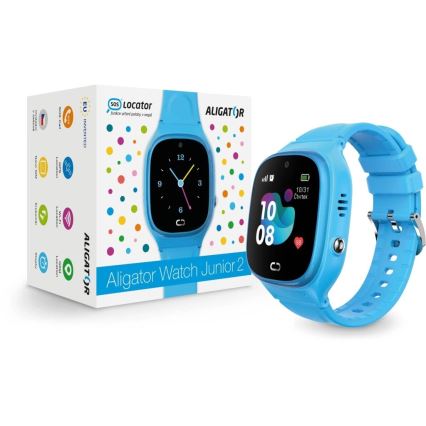 Aligator AW11BE - Chytré hodinky Watch Junior 2 450 mAh IP67 Wi-Fi modrá