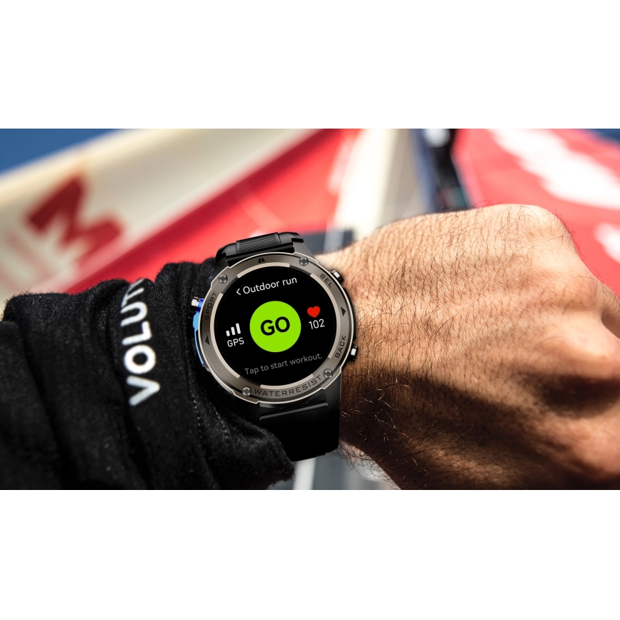 Aligator AW12BK - Chytré hodinky Watch GPS 500 mAh IP69K černá