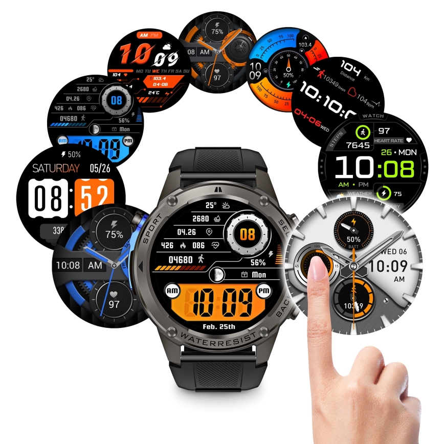 Aligator AW12BK - Chytré hodinky Watch GPS 500 mAh IP69K černá