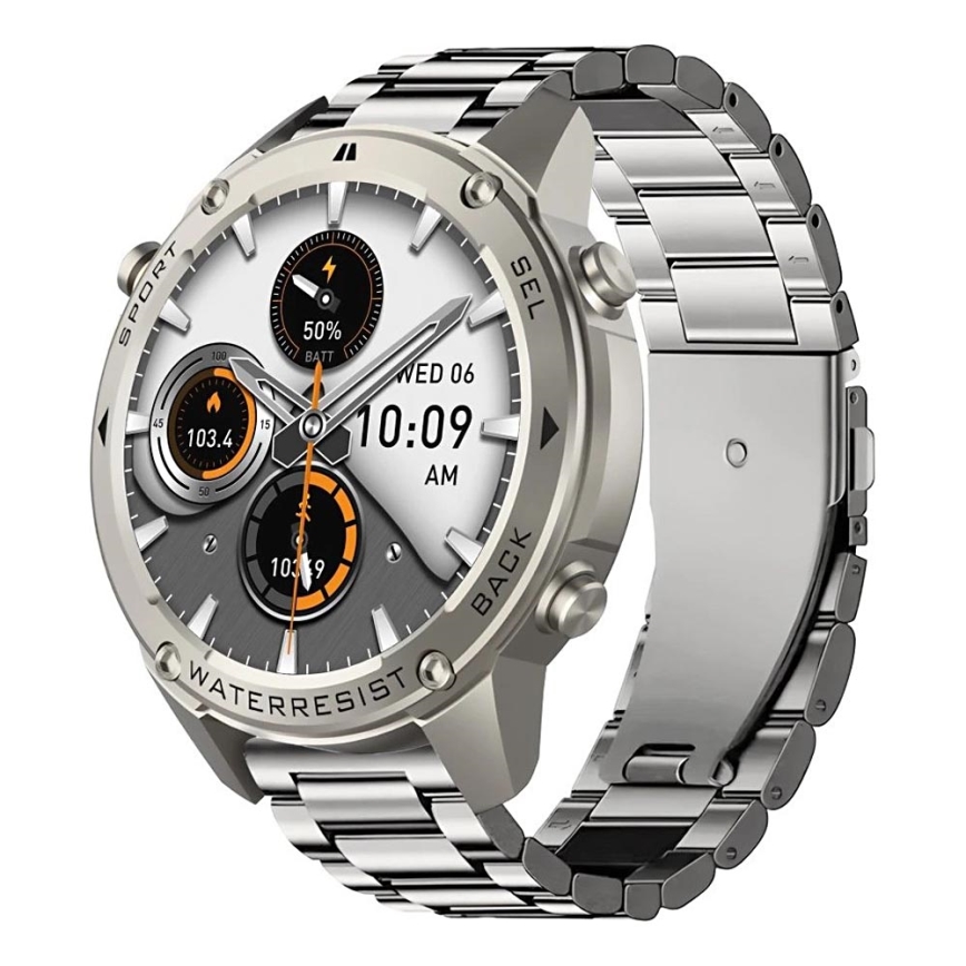 Aligator AW12SR - Chytré hodinky Watch GPS 500 mAh IP69K stříbrná