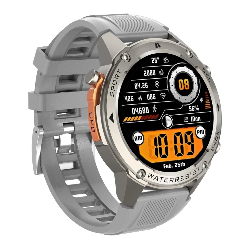 Aligator AW12SR - Chytré hodinky Watch GPS 500 mAh IP69K stříbrná