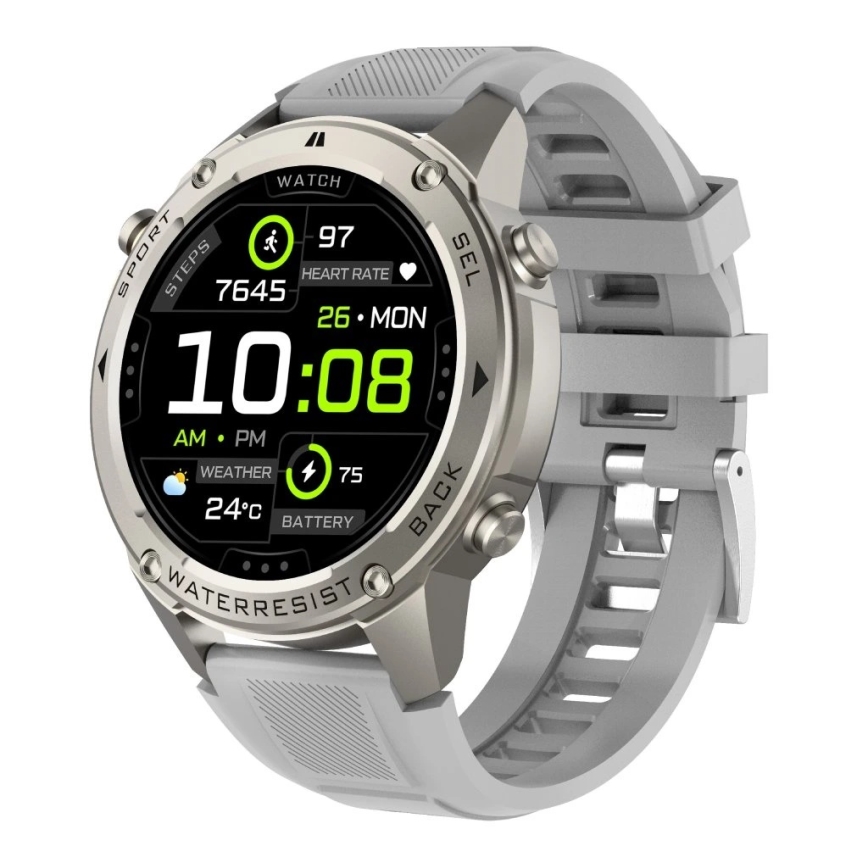 Aligator AW12SR - Chytré hodinky Watch GPS 500 mAh IP69K stříbrná