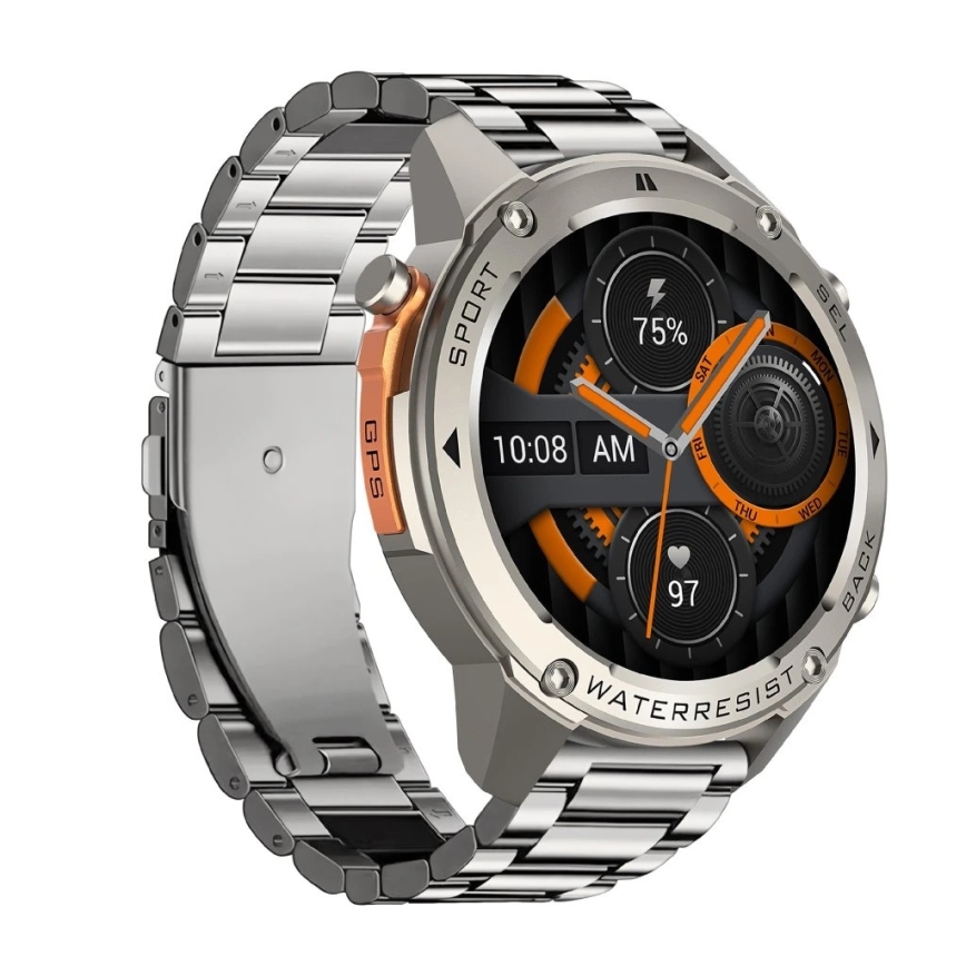 Aligator AW12SR - Chytré hodinky Watch GPS 500 mAh IP69K stříbrná