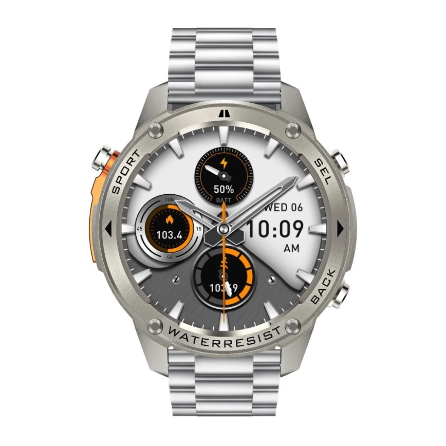 Aligator AW12SR - Chytré hodinky Watch GPS 500 mAh IP69K stříbrná