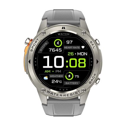 Aligator AW12SR - Chytré hodinky Watch GPS 500 mAh IP69K stříbrná