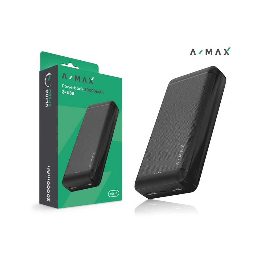 Aligator AX0004 - Power Bank A-MAX 20000 mAh 3,7V černá