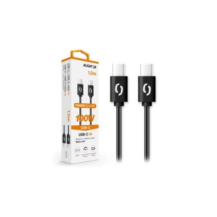 Aligator DATKP46 - USB kabel USB-C / USB-C 100W Power Delivery 1,5m černá