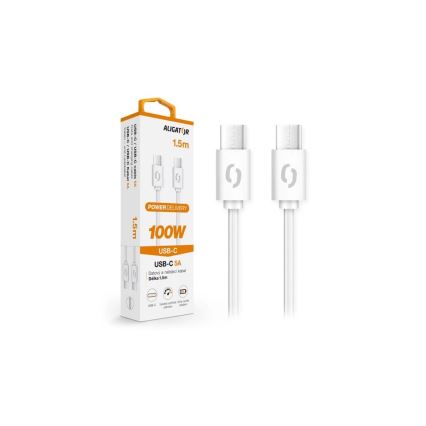 Aligator DATKP47 - USB kabel USB-C / USB-C 100W Power Delivery 1,5m bílá