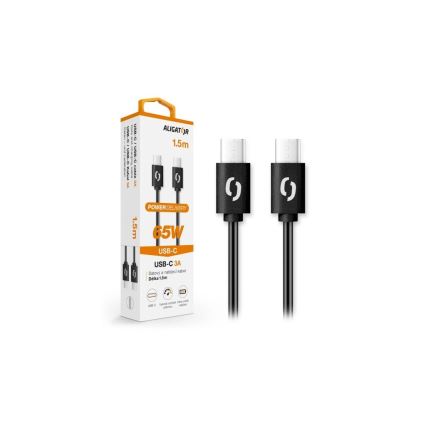 Aligator DATKP48 - USB kabel USB-C / USB-C 65W Power Delivery 1,5m černá