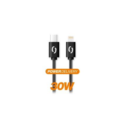 Aligator DATKP50 - USB kabel USB-C / Lightning 30W Power Delivery 1,5m černá