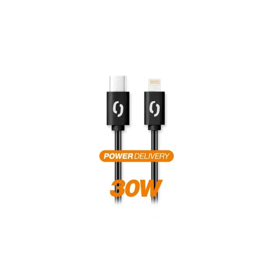 Aligator DATKP50 - USB kabel USB-C / Lightning 30W Power Delivery 1,5m černá