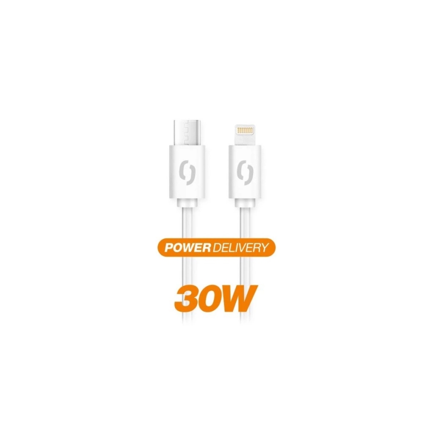Aligator DATKP51 - USB kabel USB-C / Lightning 30W Power Delivery 1,5m bílá