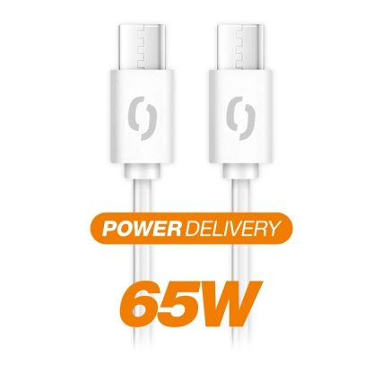 Aligator DATKP55 - USB kabel USB-C / USB-C 65W Power Delivery 0,5m bílá