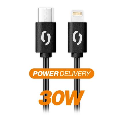Aligator DATKP56 - USB kabel USB-C / Lightning 30W Power Delivery 0,5m černá