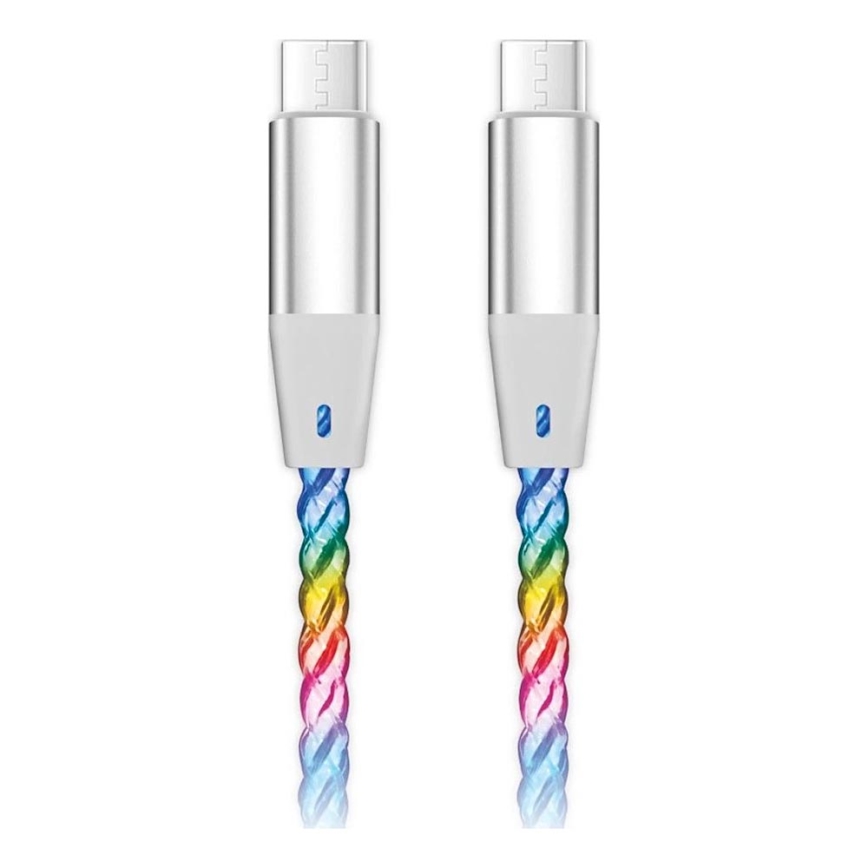 Aligator DATKP64 - USB kabel USB-C / USB-C s LED podsvícením 65W Power Delivery 0,5m