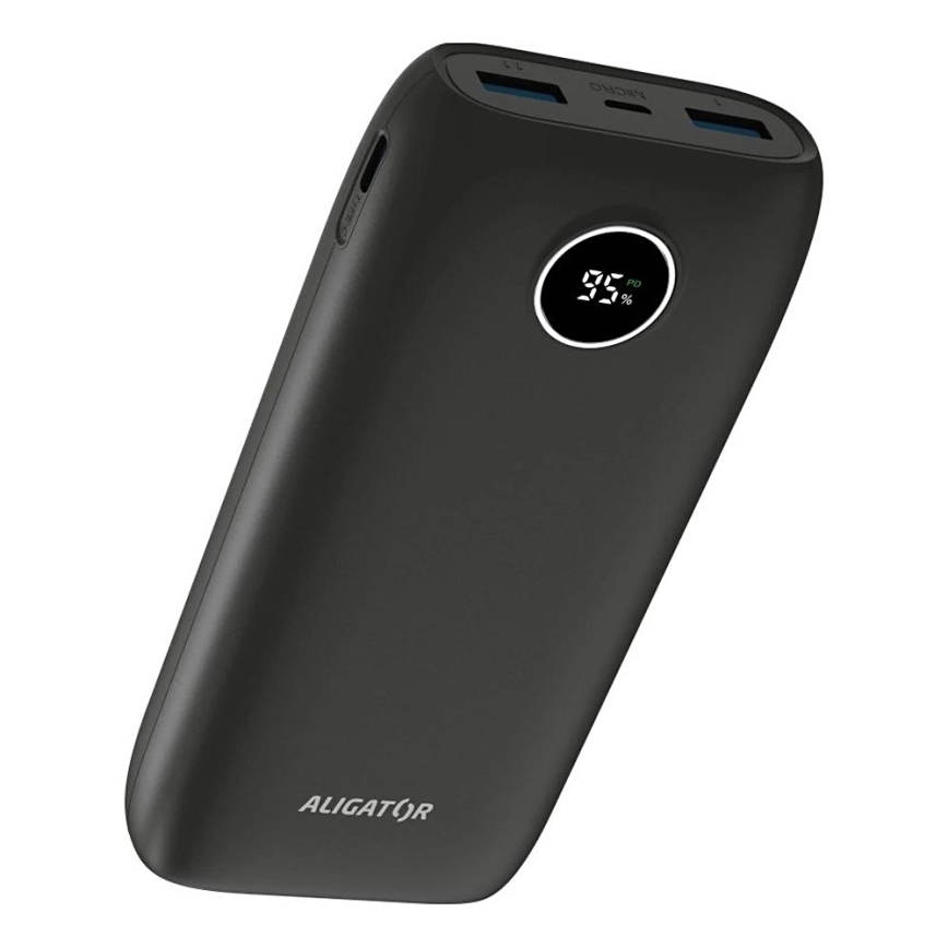 Aligator PBPD20BK - Power Bank s LCD displejem Power Delivery 20000 mAh/20W/3,7V černá