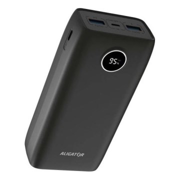 Aligator PBPD30BK - Power Bank s LCD displejem Power Delivery 30000 mAh/20W/3,7V černá