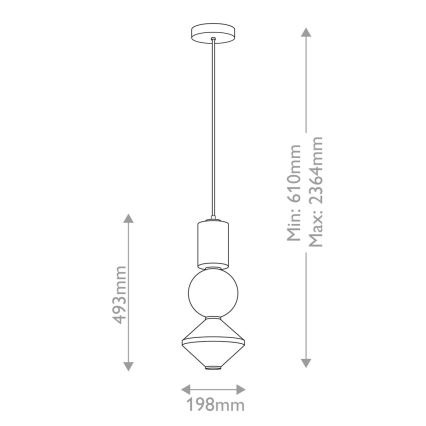 Alora Mood - LED Lustr na lanku BIJOU LED/20W/230V 3000K černá