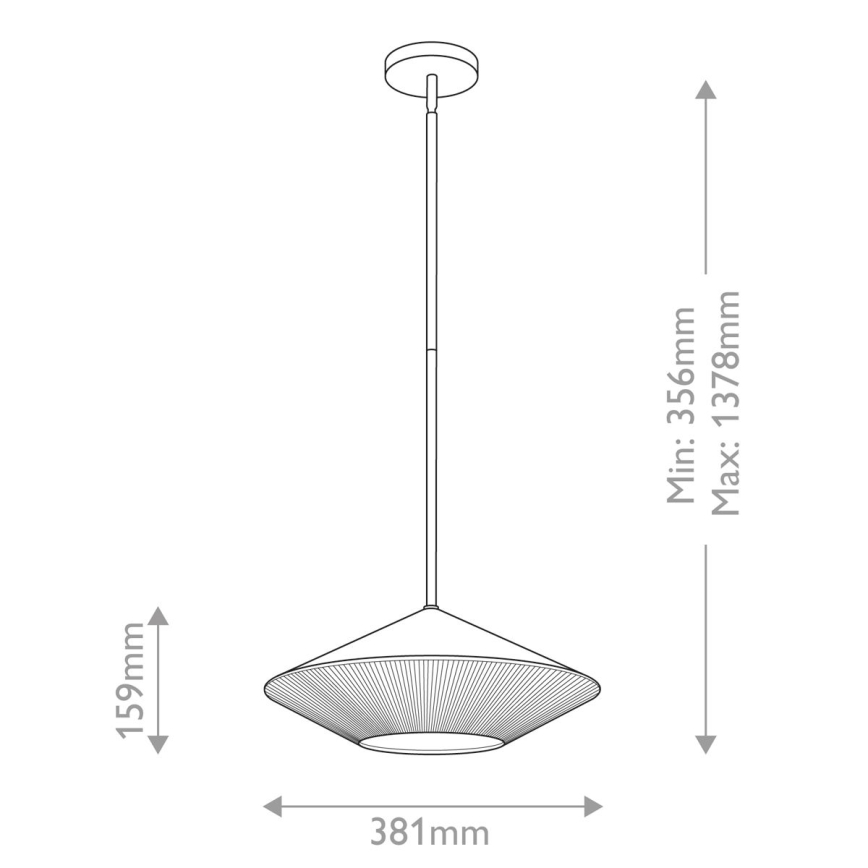 Alora Mood - Lustr na tyči DAPHNE 1xE27/60W/230V pr. 38,1 cm černá