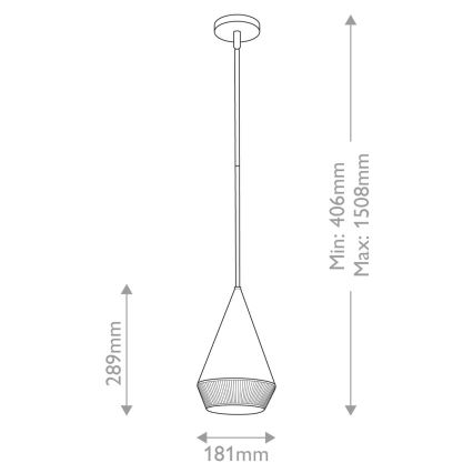 Alora Mood - Lustr na tyči DAPHNE 1xE27/60W/230V pr. 18,1 cm černá/hnědá