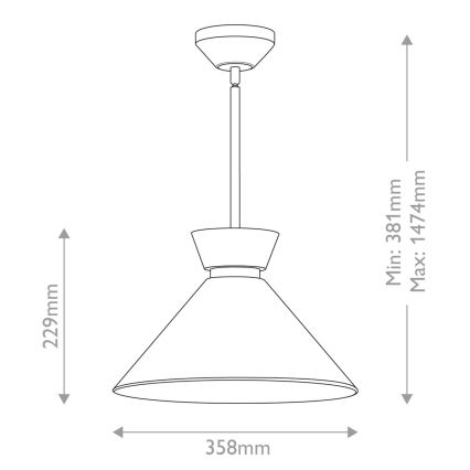 Alora Mood - Lustr na tyči HALSTON 1xE27/60W/230V černá