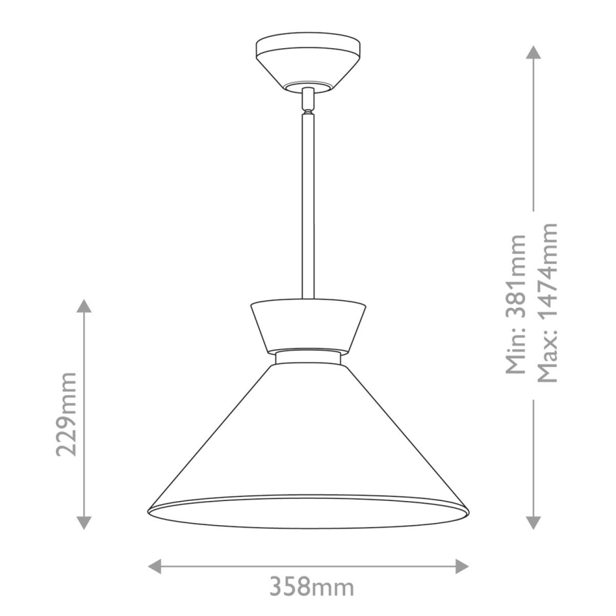 Alora Mood - Lustr na tyči HALSTON 1xE27/60W/230V černá