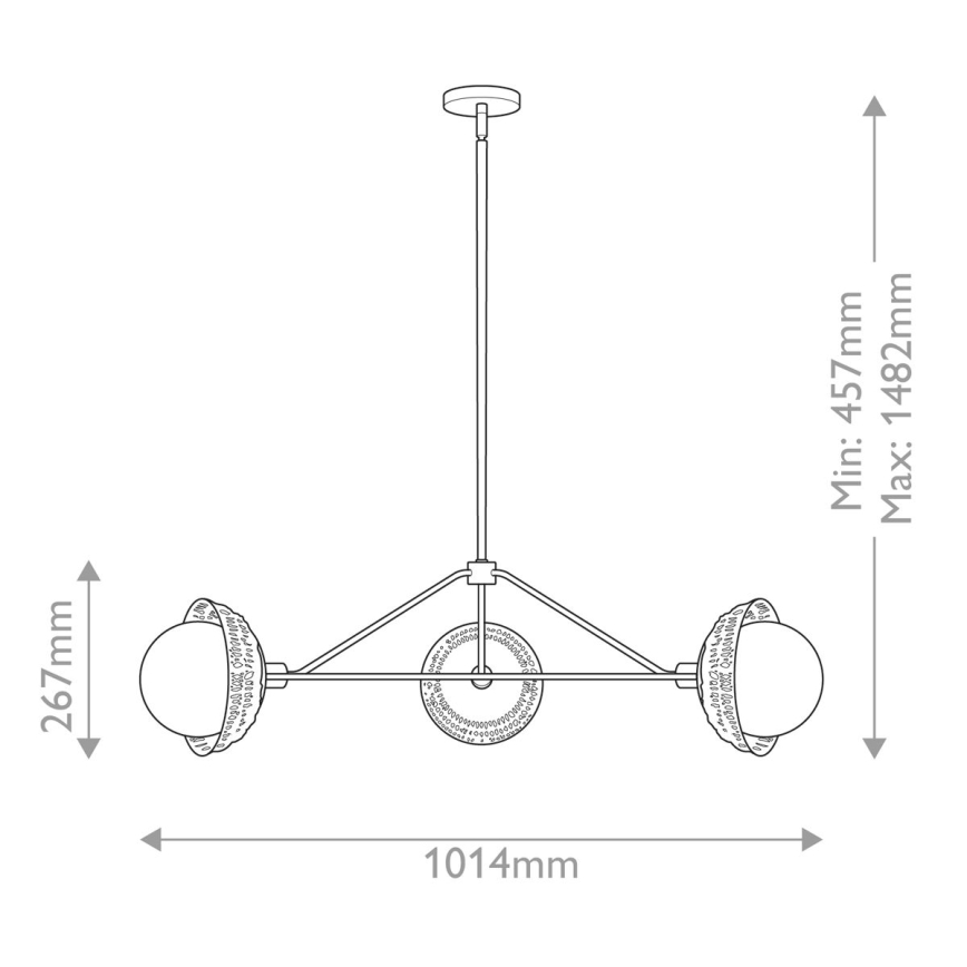 Alora Mood - Lustr na tyči PERTH 3xE14/40W/230V zlatá