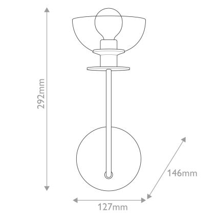 Alora Mood - Nástěnná lampa SYLVIA 1xE14/40W/230V černá