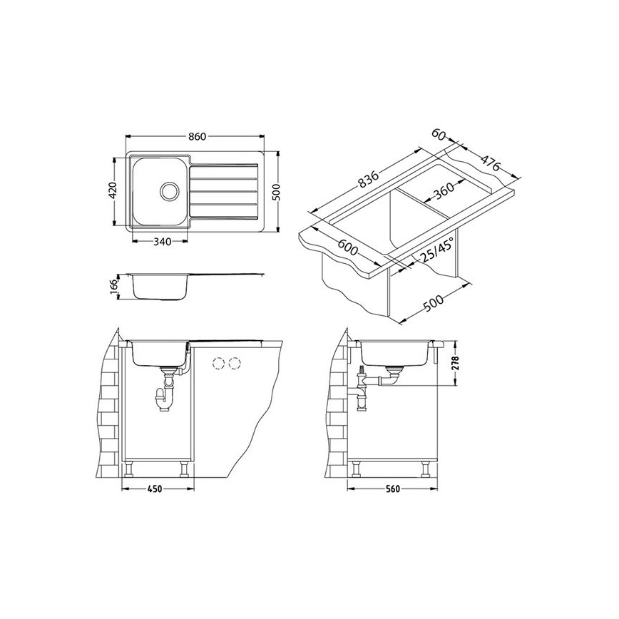ALVEUS 1065560 - Kuchyňský dřez LINE 86x50 cm nerez/satin