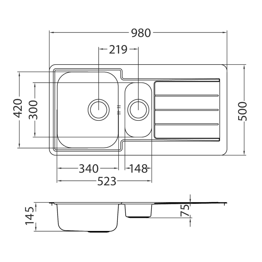 ALVEUS 1082440 - Kuchyňský dřez LINE 98x50 cm nerez/satin