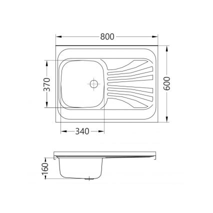 ALVEUS 1095618 - Kuchyňský dřez CLASSIC 80x60 cm nerez/satin bez lemu, otočný