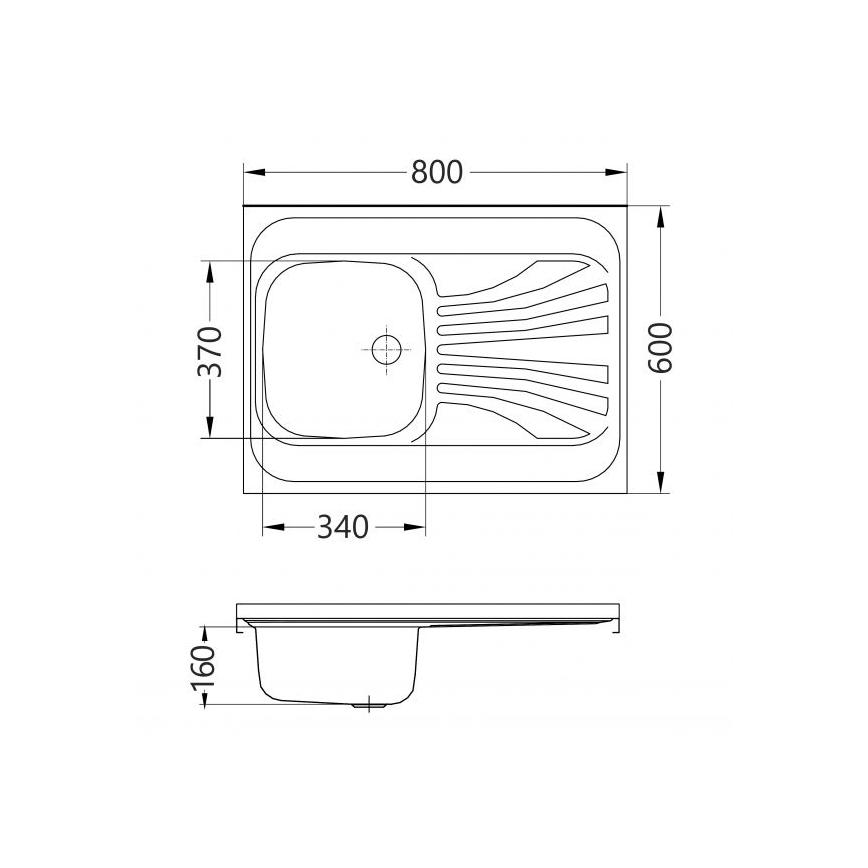 ALVEUS 1095618 - Kuchyňský dřez CLASSIC 80x60 cm nerez/satin bez lemu, otočný