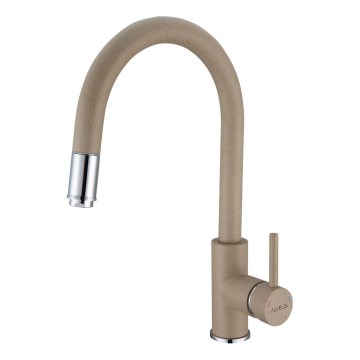 ALVEUS 1129020 - Dřezová baterie s vytahovací sprškou DELOS 38 cm granit/béžová