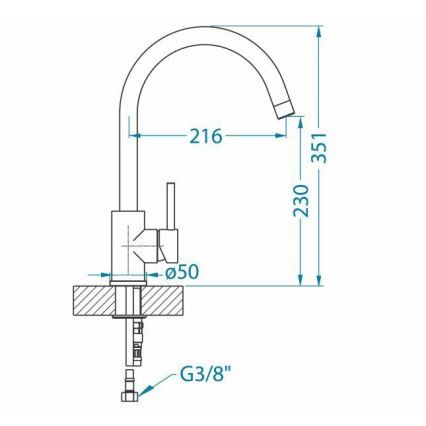ALVEUS 1129028 - Dřezová baterie ELZA 35,1 cm nerez
