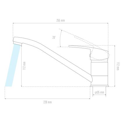 ALVEUS 1130434 - Dřezová baterie NINA 13,5 cm granit/černá