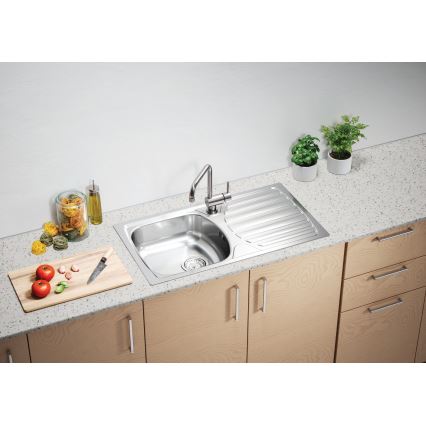 ALVEUS 1136534 - Kuchyňský dřez BASIC 78x43,5 cm matná ocel/satin, malá výpusť