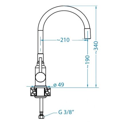 ALVEUS 1144429 - Dřezová baterie s flexibilním ramínkem MINTAS 34 cm kartáčovaná ocel/béžová