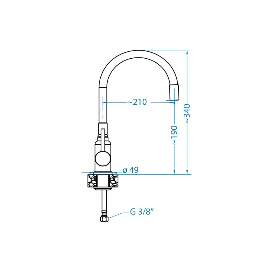 ALVEUS 1144429 - Dřezová baterie s flexibilním ramínkem MINTAS 34 cm kartáčovaná ocel/béžová