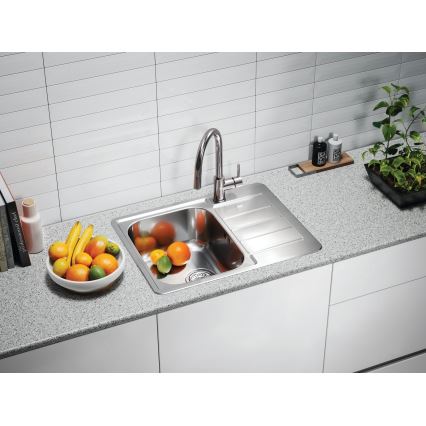 ALVEUS 1144603 - Kuchyňský dřez LINE 61,5x50 cm matná ocel/satin, bez excentru