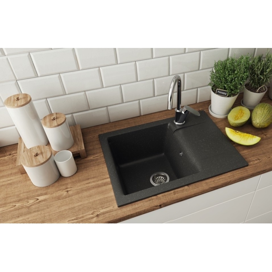 ALVEUS 1149116 - Kuchyňský dřez GEM 59x50 cm granit/černá