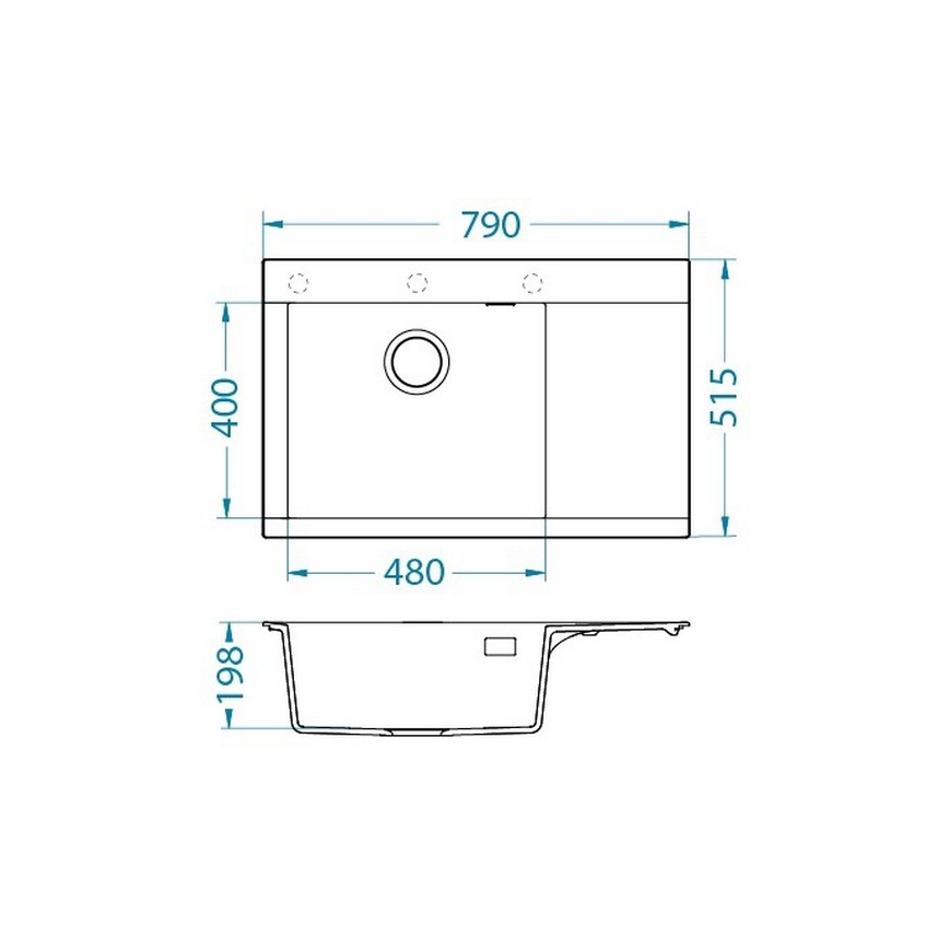 ALVEUS 1149499 - Kuchyňský dřez PURE 79x51,5 cm granit/šedá