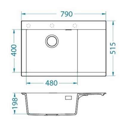ALVEUS 1149502 - Kuchyňský dřez PURE 79x51,5 cm granit/antracit