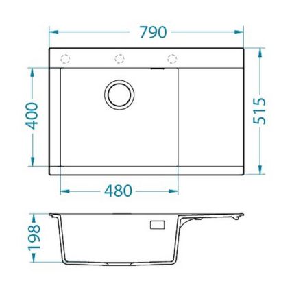 ALVEUS 1149503 - Kuchyňský dřez PURE 79x51,5 cm granit/černá