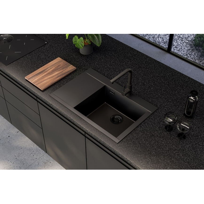 ALVEUS 1149504 - Kuchyňský dřez PURE 79x51,5 cm granit/černá
