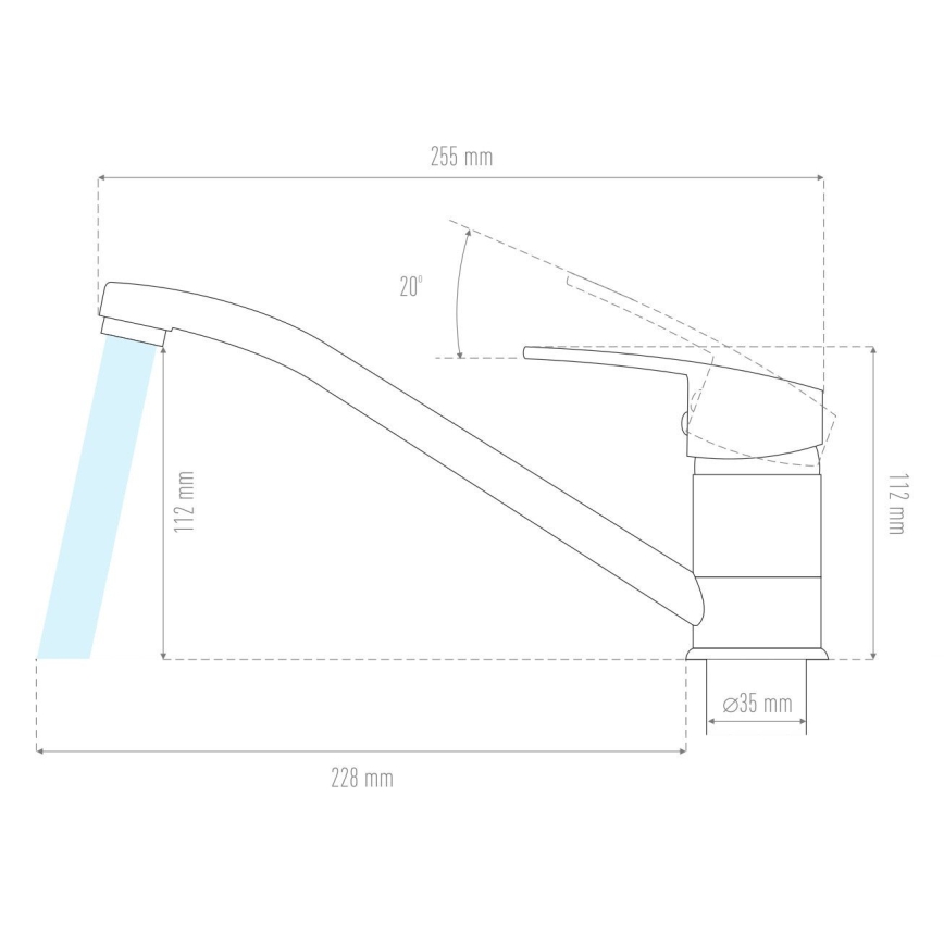 ALVEUS 1150800 - Dřezová baterie CLARA 13,5 cm granit/černá