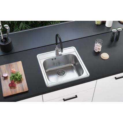 ALVEUS 1151258 - Kuchyňský dřez MORE 50x49 cm matná ocel/satin