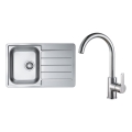 ALVEUS SET0026 - Kuchyňský dřez LINE 79x50 cm + dřezová baterie TONIA 29,5 cm satin/lesklý chrom