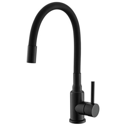 ALVEUS SETA23231 - Kuchyňský dřez CADIT 79x50 cm + dřezová baterie s flexibilním ramínkem MINTAS 34 cm granit/matná černá